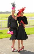 10 September 2011; Sisters Mamie Hayes, left, from Limerick, and Sarah Hayes Kelly, from Ballyneety, Co. Limerick, enjoying the day's racing. The Curragh Racecourse, The Curragh, Co. Kildare. Photo by Sportsfile