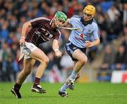 10 September 2011; David Burke, Galway, in action against Martin Quilty, Dublin. Bord Gais Energy GAA Hurling Under 21 All-Ireland 'A' Championship Final, Galway v Dublin, Semple Stadium, Thurles, Co. Tipperary. Picture credit: Ray McManus / SPORTSFILE