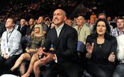 10 September 2011; Carl Frampton manager Barry McGuigan and his wife Sandra at ringside during Carl Frampton's vacant Commonwealth Super Bantamweight bout against Mark Quon. WBA World Light-Welterweight Championship Eliminator, Undercard, Carl Frampton v Mark Quon, Odyssey Arena, Belfast, Co. Antrim. Picture credit: Oliver McVeigh / SPORTSFILE