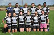 10 September 2011; The Old Belvedere 1 tea, back row, from left to right, head coach Sheena Moore, Emer O'Malley, Rebecca Garvey, Ruth Gleeson, Meghan Keaveney and Dami Erinle. Front row, from left to right, Jessica Santos, Grace Carroll, Jo Higgins, Janice Daly, Fionnuala Gleeson and Roisin O'Donnell. Leinster Womens Rugby Season Opener Blitz, Ashbourne RFC, Ashbourne, Co. Meath. Picture credit: Barry Cregg / SPORTSFILE