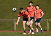 27 March 2017; Conor Murray, Billy Holland, centre, and Rory Scannell, right, of Munster during squad training at the University of Limerick in Limerick. Photo by Diarmuid Greene/Sportsfile
