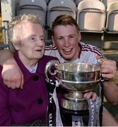 25 March 2017; Brian McGrath of Our Lady's Secondary School Templemore celebrates his grandmother Nancy Eviston, age 89, after the Masita GAA All Ireland Post Primary Schools Croke Cup Final game between St. Kieran's College and Our Ladys Secondary School Templemore at Semple Stadium in Thurles, Co. Tipperary. Photo by Piaras Ó Mídheach/Sportsfile