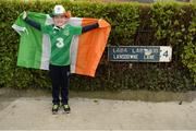 28 March 2017; Republic of Ireland supporter Patrick Quigg, age 8, from Letterkenny Co. Donegal, attending his first match at the Aviva Stadium prior to the International Friendly match between the Republic of Ireland and Iceland at the Aviva Stadium in Dublin. Photo by Cody Glenn/Sportsfile