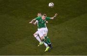 28 March 2017; James McClean of Republic of Ireland in action against Birkier Mar Saevarsson of Iceland during the International Friendly match between the Republic of Ireland and Iceland at the Aviva Stadium in Dublin. Photo by Eóin Noonan/Sportsfile