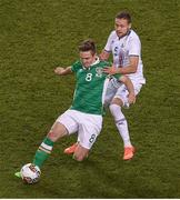 28 March 2017; Kevin Doyle of Republic of Ireland in action against Sverrir Ingi Ingason of Iceland during the International Friendly match between the Republic of Ireland and Iceland at the Aviva Stadium in Dublin. Photo by Eóin Noonan/Sportsfile