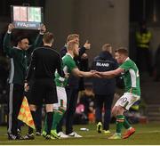 28 March 2017; Daryl Horgan, making his his international debut, comes on as a second half substitute for Jonathan Hayes of Republic of Ireland during the International Friendly match between the Republic of Ireland and Iceland at the Aviva Stadium in Dublin. Photo by David Maher/Sportsfile