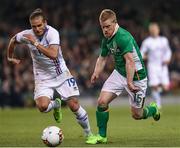 28 March 2017; Daryl Horgan of Republic of Ireland in action against Olafur Ingi Skulsaon of Iceland during the International Friendly match between the Republic of Ireland and Iceland at the Aviva Stadium in Dublin. Photo by Matt Browne/Sportsfile
