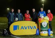 29 March 2017; Aviva’s FAI Junior Cup ambassador, Kevin Kilbane, made a surprise trip with the FAI’s High Performance coaches to FAI Junior Cup side, Wayside Celtic, as part of Aviva’s Put Your Name On It initiative for this season’s competition. Every side who has been involved in this season’s FAI Junior Cup has the opportunity to Put Their Name On It by securing benefits for their clubs from FAI Junior Cup sponsor, Aviva.  For more information log on to www.aviva.ie/faijuniorcup #RoadToAviva. Pictured are, from left, Mark Connors, FAI Development Officer, Paul Martyn, FAI Coach Education Tutor, Mick Mason, Chairman Wayside Celtic, Ed Boylan, Aviva, Kevin Kilbane, Aviva’s FAI Junior Cup Ambassador, and Brendan Docherty, Wayside Celtic coach, at Wayside Celtic FC, Jackson Park, Kilternan, Co. Dublin. Photo by Seb Daly/Sportsfile