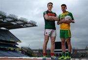 29 March 2017; Paddy Durkan of Mayo, left, and Marty O'Reilly of Donegal in attendance during an Allianz Football League Media Event at Croke Park in Dublin, ahead of their Allianz Football League match in Elverys MacHale Park, Castlebar, this coming Sunday. Photo by Sam Barnes/Sportsfile