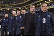 28 March 2017; Martin O'Neill manager of Republic of Ireland lines up with the backroom staff before the International Friendly match between the Republic of Ireland and Iceland at the Aviva Stadium in Dublin. Photo by David Maher/Sportsfile