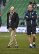 28 March 2017; Dr. Maurice Neligan, left, Orthopaedic surgeon with team physio Tony McCarthy, before the start of the International Friendly match between the Republic of Ireland and Iceland at the Aviva Stadium in Dublin. Photo by David Maher/Sportsfile
