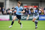 29 March 2017; Simon O'Kelly of St Michael's College in action against Ben Brownlee of Blackrock College during the Bank of Ireland Leinster Schools Junior Cup Final Replay between St. Michaels College and Blackrock College at Donnybrook Stadium in Dublin. Photo by Ramsey Cardy/Sportsfile