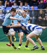 29 March 2017; William Hickey of St Michael's College is tackled by Liam Heylin of Blackrock College during the Bank of Ireland Leinster Schools Junior Cup Final Replay between St. Michaels College and Blackrock College at Donnybrook Stadium in Dublin. Photo by Ramsey Cardy/Sportsfile