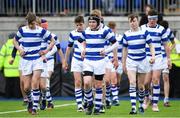 29 March 2017; Blackrock College's Adam Dixon, centre, and his team-mates after conceding their second try during the Bank of Ireland Leinster Schools Junior Cup Final Replay between St. Michaels College and Blackrock College at Donnybrook Stadium in Dublin. Photo by Ramsey Cardy/Sportsfile