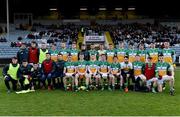 29 March 2017; The Offaly squad before the start of the EirGrid Leinster GAA Football U21 Championship Final match between Dublin and Offaly at O'Moore Park in Portlaoise, Co Laois. Photo by David Maher/Sportsfile