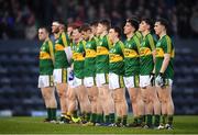 29 March 2017; The Kerry players stand for a moments silence in memory of Breda Sheehy, mother of Kerry senior football selector Mikey Sheehy, prior to the EirGrid Munster GAA Football U21 Championship Final match between Cork and Kerry at Páirc Ui Rinn in Cork. Photo by Stephen McCarthy/Sportsfile