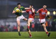 29 March 2017; Brian Ó Beaglaoich of Kerry in action against Eóin Lavers, centre, and Cian Kiely of Cork during the EirGrid Munster GAA Football U21 Championship Final match between Cork and Kerry at Páirc Ui Rinn in Cork. Photo by Stephen McCarthy/Sportsfile