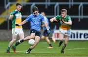 29 March 2017; Dan O'Brien of Dublin in action against David Dempsey of Offaly during the EirGrid Leinster GAA Football U21 Championship Final match between Dublin and Offaly at O'Moore Park in Portlaoise, Co Laois. Photo by David Maher/Sportsfile