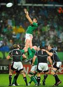 11 September 2011; Donncha O'Callaghan, Ireland, wins possession in a lineout. 2011 Rugby World Cup, Pool C, Ireland v USA, Stadium Taranaki, New Plymouth, New Zealand. Picture credit: Brendan Moran / SPORTSFILE