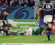 11 September 2011; Rory Best, 2,  Ireland, touches down to score his side's second try. 2011 Rugby World Cup, Pool C, Ireland v USA, Stadium Taranaki, New Plymouth, New Zealand. Picture credit: Brendan Moran / SPORTSFILE