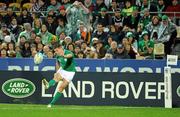 11 September 2011; Ireland out-half Ronan O'Gara kicks a conversion. 2011 Rugby World Cup, Pool C, Ireland v USA, Stadium Taranaki, New Plymouth, New Zealand. Picture credit: Brendan Moran / SPORTSFILE