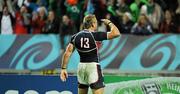 11 September 2011; Paul Emerick, USA, salutes the crowd after scoring a try for his side at the end of the game. 2011 Rugby World Cup, Pool C, Ireland v USA, Stadium Taranaki, New Plymouth, New Zealand. Picture credit: Brendan Moran / SPORTSFILE