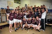 10 September 2011; The Galway players, manager Anthony Cunningham, right, and management celebrate in the dressing room. Bord Gais Energy GAA Hurling Under 21 All-Ireland 'A' Championship Final, Galway v Dublin, Semple Stadium, Thurles, Co. Tipperary. Picture credit: Ray McManus / SPORTSFILE