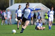 10 September 2011; Monica Lynch, from Dublin, in action during the 2011 MBNA Kick Fada ladies competition. Bray Emmets GAA Club, Co. Wicklow. Picture credit: Matt Browne / SPORTSFILE