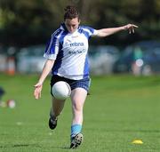 10 September 2011; Cliodhna O'Connor, from Dublin, in action during the 2011 MBNA Kick Fada ladies competition. Bray Emmets GAA Club, Co. Wicklow. Picture credit: Matt Browne / SPORTSFILE