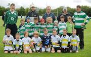 11 September 2011; The Naas under 9's team, back row from left to right, James Whitaker, Ciaran O'Gorman, Harry Young, Rian O'Gorman, Ruth Campbell, David Costello, Conor Goode and Sam Dunne. Front row, from left to right, Diarmuid Mangan, David Murray, Noel Maguire, Pierce Mooney, Rory Waldran, Ciaran King, J.J. Mahon, and Calum Corcoran, with coaches, from left to right, Paul Murray, Peter Mahon, Declan Hickey, Seamus Dunne and Gerry Costello, during the Leinster Rugby Club Open Day. Naas RFC, Co. Kildare. Picture credit: Barry Cregg / SPORTSFILE