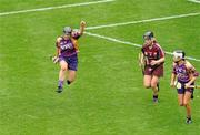 11 September 2011; Wexford's Ursula Jacob celebrates after scoring her side's second goal. All-Ireland Senior Camogie Championship Final in association with RTE Sport, Galway v Wexford, Croke Park, Dublin. Picture credit: Pat Murphy / SPORTSFILE