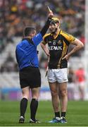 17 March 2017; Niall Deasy of Ballyea is shown a yellow card by referee Fergal Horgan during the AIB GAA Hurling All-Ireland Senior Club Championship Final match between Ballyea and Cuala at Croke Park in Dublin. Photo by Brendan Moran/Sportsfile