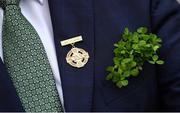 17 March 2017; Medal of the President of the GAA with shamrock ahead of the AIB GAA Hurling All-Ireland Senior Club Championship Final match between Ballyea and Cuala at Croke Park in Dublin. Photo by Brendan Moran/Sportsfile