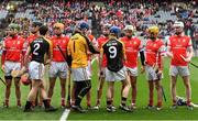 17 March 2017; Players perform the respect handshake ahead of the AIB GAA Hurling All-Ireland Senior Club Championship Final match between Ballyea and Cuala at Croke Park in Dublin. Photo by Brendan Moran/Sportsfile