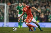 24 March 2017; Chris Gunter of Wales during the FIFA World Cup Qualifier Group D match between Republic of Ireland and Wales at the Aviva Stadium in Dublin. Photo by Brendan Moran/Sportsfile