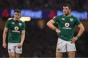 10 March 2017; Robbie Henshaw, right, and Garry Ringrose of Ireland during the RBS Six Nations Rugby Championship match between Wales and Ireland at the Principality Stadium in Cardiff, Wales. Photo by Brendan Moran/Sportsfile