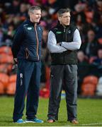 25 March 2017; Armagh manager Kieran McGeeney, right, alongside selector John Toal during the Allianz Football League Division 3 Round 6 game between Armagh and Antrim at Athletic Grounds in Armagh. Photo by Oliver McVeigh/Sportsfile