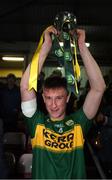 29 March 2017; Kerry captain Brian Sugrue lifts the cup after the EirGrid Munster GAA Football U21 Championship Final match between Cork and Kerry at Páirc Ui Rinn in Cork. Photo by Stephen McCarthy/Sportsfile