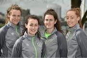30 March 2017; Republic of Ireland players, from left, Chloe Moloney, Roma Mclaughlin, Amanda McQuillan and Niamh Prior at the Women's Under 19 Squad Announcement at the Mayor's Office in Limerick. Photo by Matt Browne/Sportsfile