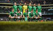 28 March 2017; The Republic of Ireland team ahead of the International Friendly match between the Republic of Ireland and Iceland at the Aviva Stadium in Dublin. Photo by Ramsey Cardy/Sportsfile