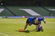 31 March 2017; Cian Healy of Leinster warms up during the captain's run at the Aviva Stadium in Dublin. Photo by Ramsey Cardy/Sportsfile