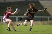31 March 2017; Anna-Rose Kennedy of John the Baptist Community School in action against Lorna O'Reilly of Loreto College during the Lidl All Ireland PPS Junior A Championship final match between Loreto College and John the Baptist Community School at St Brendan's Park in Birr, Co Offaly. Photo by Piaras Ó Mídheach/Sportsfile