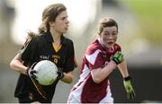 31 March 2017; Anna-Rose Kennedy of John the Baptist Community School in action against Muireann Smith of Loreto College during the Lidl All Ireland PPS Junior A Championship final match between Loreto College and John the Baptist Community School at St Brendan's Park in Birr, Co Offaly. Photo by Piaras Ó Mídheach/Sportsfile