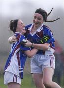 31 March 2017; Kiara Kearney, left, and Shannon O'Connell of Colaiste Bhaile Chláir celebrate at the final whistle following the Lidl All Ireland PPS Junior C Championship final match between Colaiste Bhaile Chláir and St. Columbas at Connolly Park in Sligo. Photo by Sam Barnes/Sportsfile