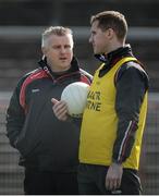 26 March 2017; Mayo Manager Stephen Rochford and Mayo Selector Tony McEntee  during the Allianz Football League Division 1 Round 6 match between Tyrone and Mayo at Healy Park in Omagh. Photo by Oliver McVeigh/Sportsfile