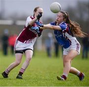 31 March 2017; Danielle McDevitt of St. Columbas in action against Amy Walsh of Colaiste Bhaile Chláir during the Lidl All Ireland PPS Junior C Championship final match between Colaiste Bhaile Chláir and St. Columbas at Connolly Park in Sligo. Photo by Sam Barnes/Sportsfile
