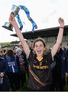 31 March 2017; John the Baptist Community School captain Anna-Rose Kennedy lifts the cup after the Lidl All Ireland PPS Junior A Championship final match between Loreto College and John the Baptist Community School at St Brendan's Park in Birr, Co Offaly. Photo by Piaras Ó Mídheach/Sportsfile