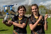 31 March 2017; John the Baptist Community School team-mates and sisters Anna-Rose Kennedy, left, team captain, and Caitlín Kennedy, player of the match, celebrate after the Lidl All Ireland PPS Junior A Championship final match between Loreto College and John the Baptist Community School at St Brendan's Park in Birr, Co Offaly. Photo by Piaras Ó Mídheach/Sportsfile
