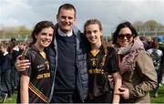 31 March 2017; John the Baptist Community School's Anna-Rose Kennedy, team captain, left, and Caitlín Kennedy, player of the match, celebrate with their parents Patrick and Helen after the Lidl All Ireland PPS Junior A Championship final match between Loreto College and John the Baptist Community School at St Brendan's Park in Birr, Co Offaly. Photo by Piaras Ó Mídheach/Sportsfile