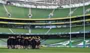 31 March 2017; Wasps team huddle during the captain's run at the Aviva Stadium in Dublin. Photo by Ramsey Cardy/Sportsfile